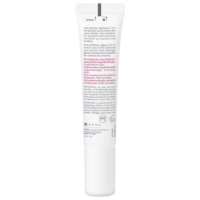 Bioderma - Eye Gel - Sensibio - Moisturizing and Visibly Reduces Fine Lines - Skin Soothing - Eye Gel for Sensitive Skin
