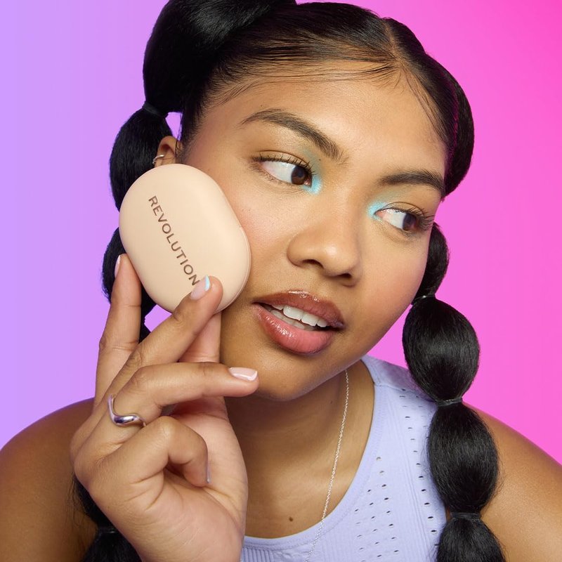Revolution, Powder Pops Instant Blur Setting Powder, Talc-Free, Controls Shine with Smooth & Blurring Finish, Vegan & Cruelty-Free, Peach