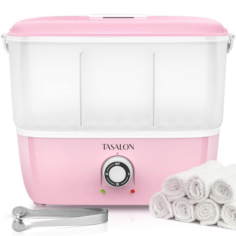 Hot Towel Steamer for Facials - Portable Towel Warmer Heats in 5 Minutes | Fits 16 Mini Towels, Pink