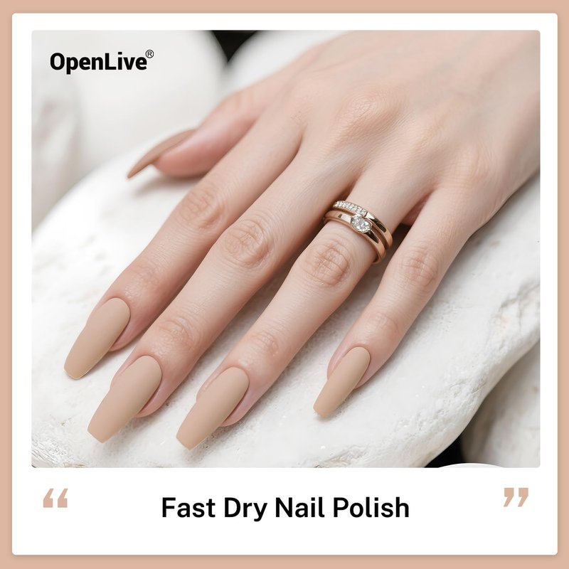 OpenLive 16.5ml Nude Pink Nail Polish Large Volume Quick Drying Light Pink Nail Polish, Fast Drying and Long Lasting Color Nail Art DIY Home Manicure Gift for Women