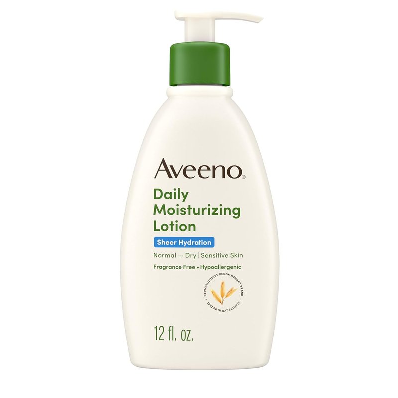 Aveeno Daily Moisturizing Lotion - Fragrance-Free Hydration with Prebiotic Oat for Dry Skin | Lightweight, 12 fl. oz