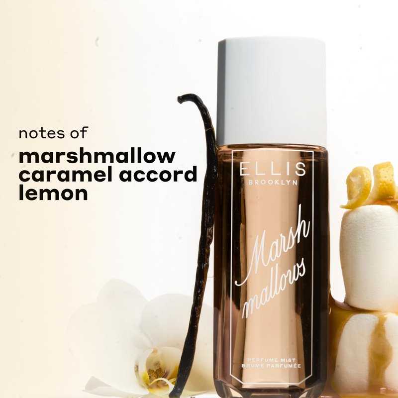 Ellis Brooklyn MARSHMALLOWS Perfume Mist, Gourmand Scent with Marshmallow, Caramel Accord, & Milky Musks, Vegan Perfume, Made In The USA, 90ml/3 fl oz