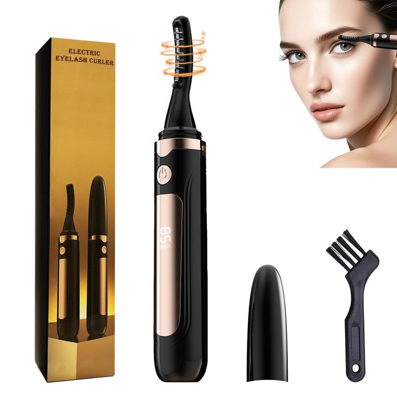 2026 Heated Eyelash Curler-USB Rechargeable Electric Eyelash Curler- Eyelash Curlers Heated 4 Temperature Modes Fast Heat Up Within 3s - 24 Hours Long Lasting- with Led Display for Women Girls(Black)
