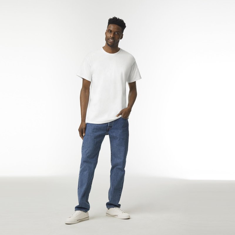 Gildan Adult Ultra Cotton T-Shirt, Style G2000, Multipack, White (2-Pack), Medium