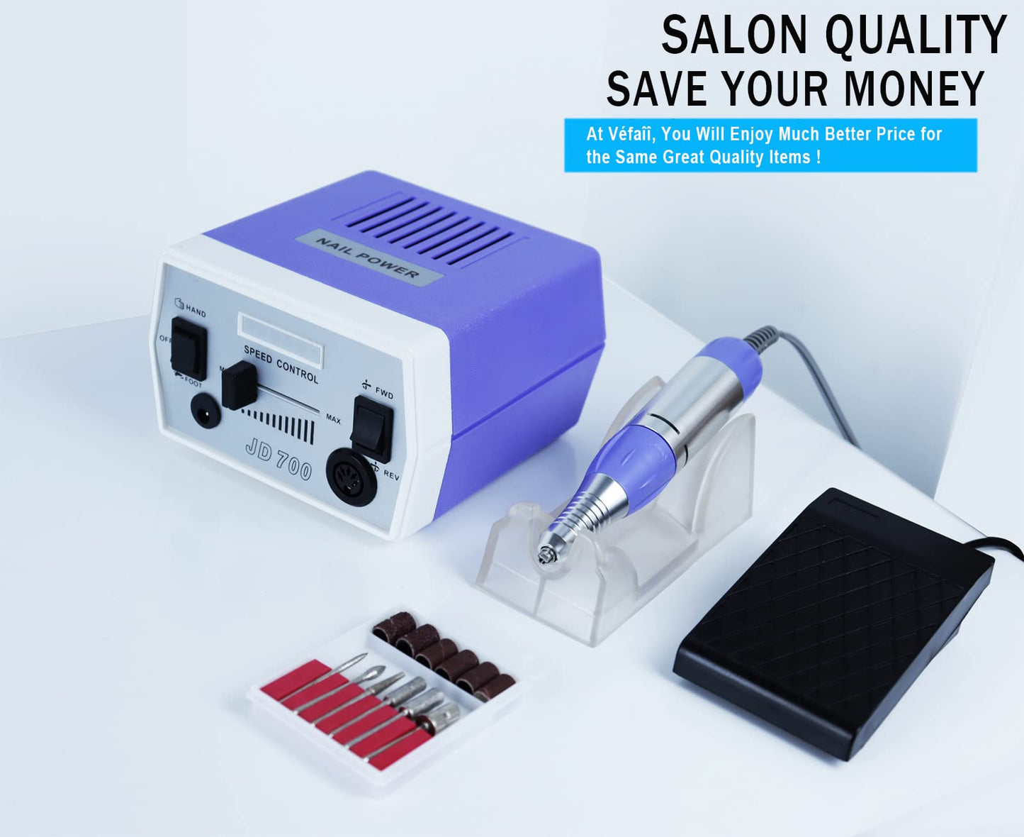 Upgraded Nail Drill Electric Nail File, JD700 Nail Drills for Acrylic Nails Professional 30000RPM Manicure Pedicure Grinding Tools Acrylic Nail Drill for Nail Dip Kit Acrylic Powder Poly Nail Gel B-01