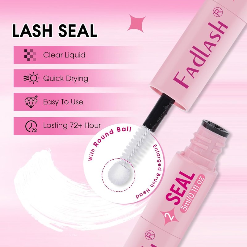 FADLASH 3-in-1 Lash Bond & Seal Remover Set - Gentle Formula for DIY Eyelash Extensions | 72-Hour Hold