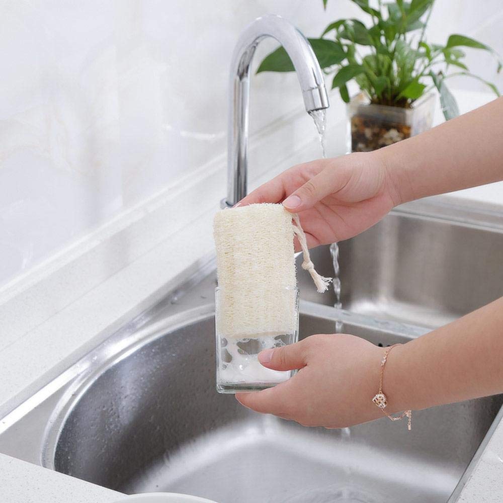 Tegelrying Loofah Sponge Exfoliating,6 Packs Natural Loofa Large Back Scrubber for Men Women Bath Shower Body Skin Care Cleansing Luffa 5 inches Long