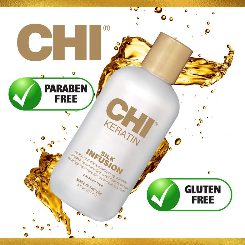 CHI Keratin Silk Infusion - Hydrating Hair Serum for Softness & Shine | 6 Oz, Sulfate-Free for Damaged Hair