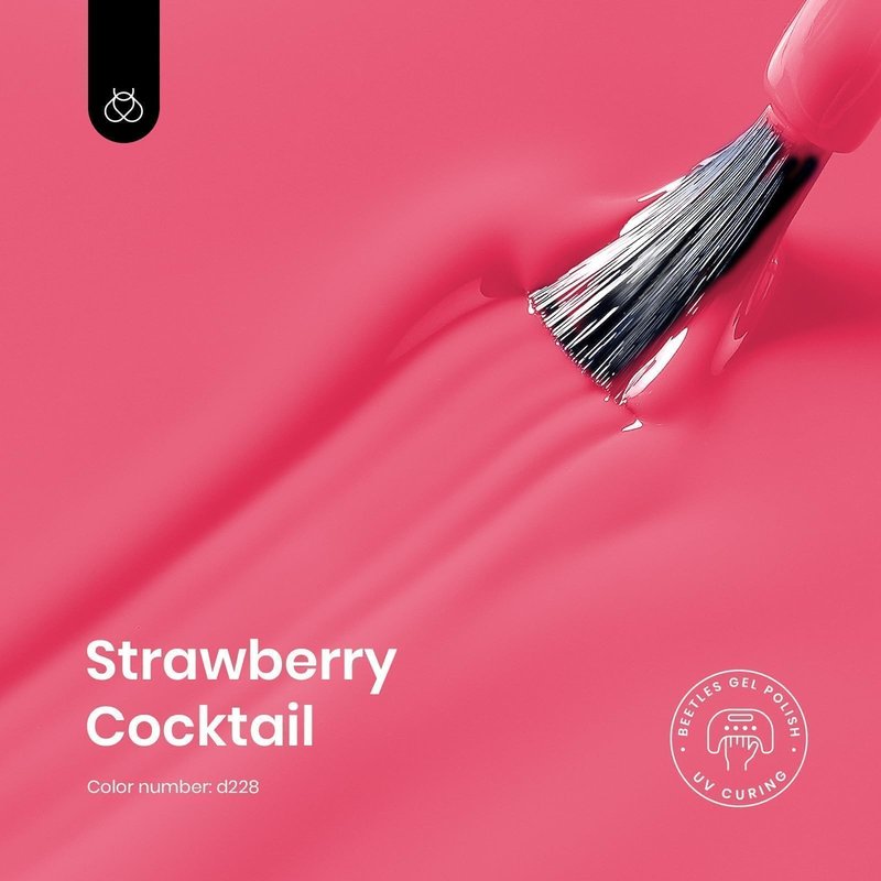 Beetles Pink Gel Polish - Strawberry Cocktail 15ML/0.51Fl Oz, Light Pink Gel Nail Polish, Soak Off UV LED Lamp Nail Art, Long-Lasting Manicure Salon DIY Home Summer Nails