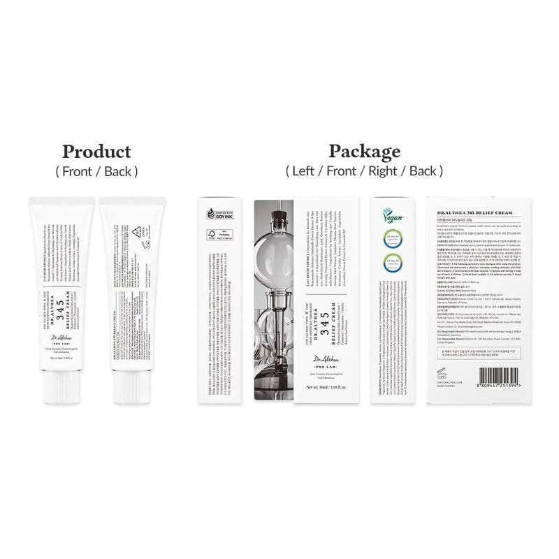 Dr.Althea 345 Relief Cream, Daily Face Moisturizer, Blemish Relief Care, Soothing Recovery & Moisture, Korean Vegan Skin Care for All Skin Types, 1.69 Fl Oz (Pack of 2)