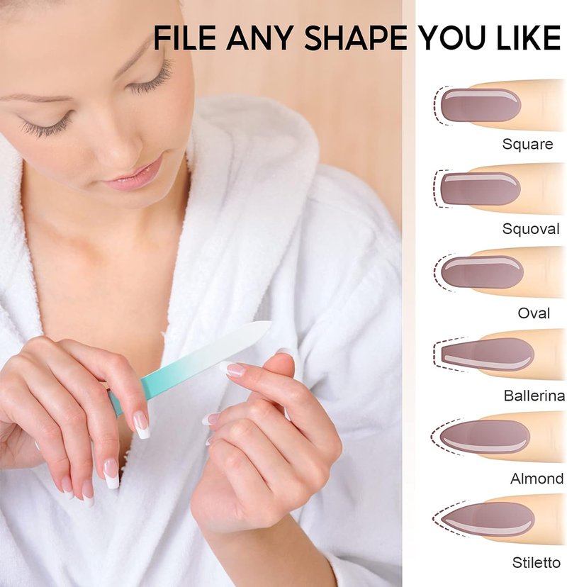 Glass Nail File Set - Professional Crystal Fingernail Files with Case | 3-Pack for Natural Nails, Perfect Christmas Gifts
