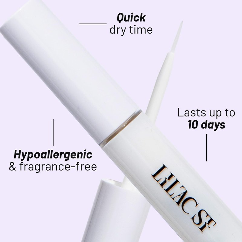 Lilac St - Lock-It-Bond (Clear) - Beginner Lash Cluster Glue - Brush Tip Applicator - Strong Hold & Easy Removal - Waterproof - Sensitive Eyes Safe - Cruelty Free, Vegan, Women Founded - 0.16 fl oz