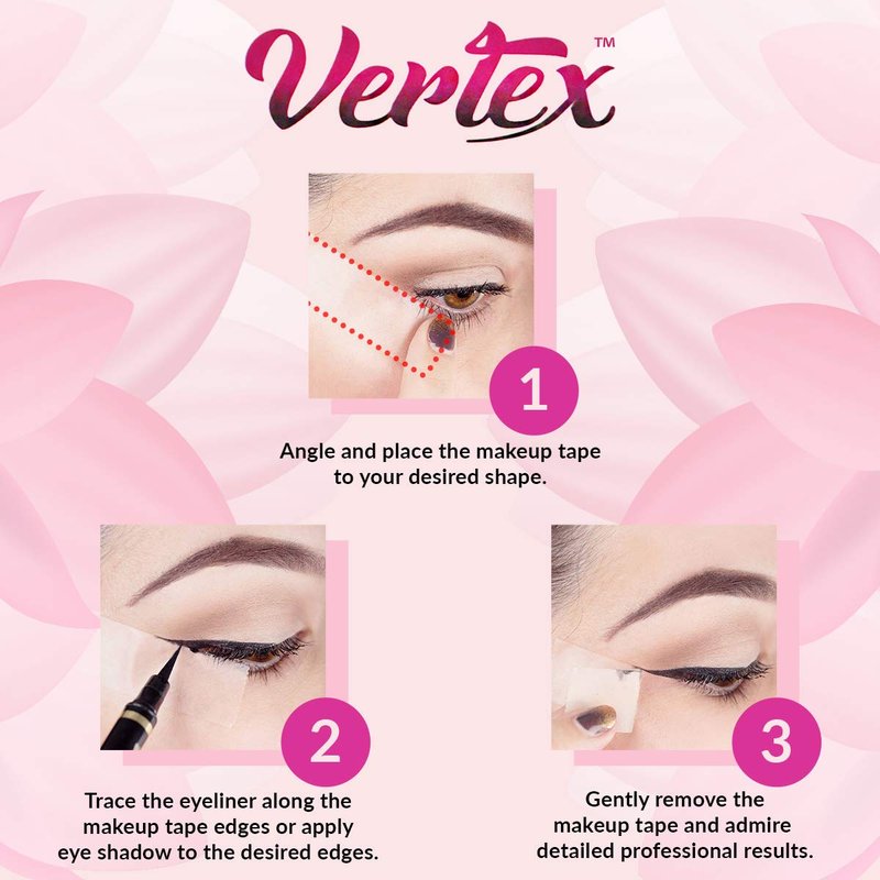 Makeup Tape Eyeliner Stencils - Firm Hold Liquid Liner Wing Tips for Clean Edge Eyeshadow | Beginner-Friendly Tools