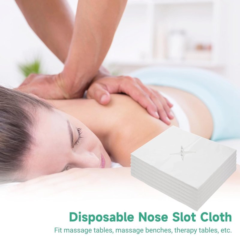 1000 Pcs Disposable Face Cradle Covers For Massage Table, Non-Woven Face Cradle Covers For Massage Table with Nose Slit for Spa and Therapy Tables, Ultra-Soft Hygienic Face Sheet Covers, 19.7 x 15.8"