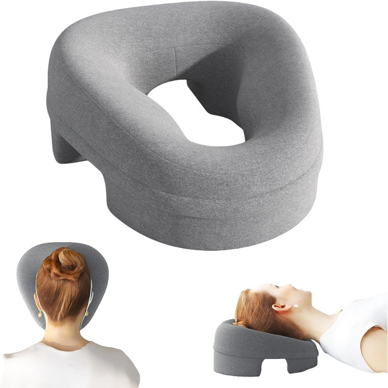 Skiennix Ergonomic Face Down Pillow - Memory Foam Design for Prone Sleepers & Spa Use | Grey