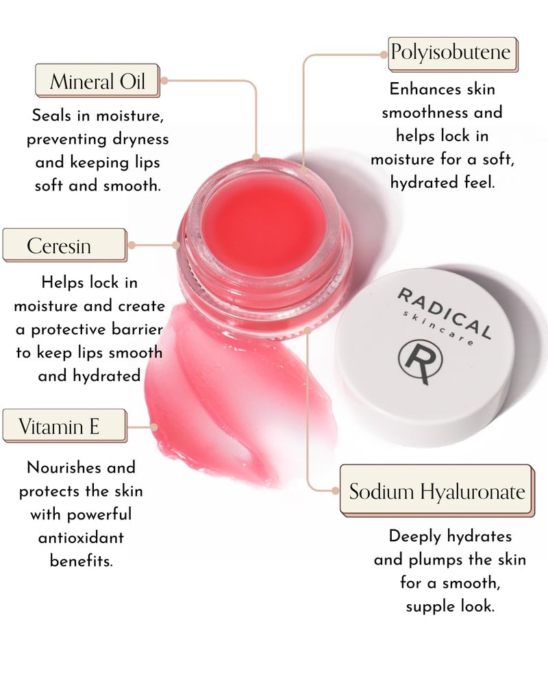 Radical Skincare Lip Recovery Mask - Intensive Hyaluronic Complex for Deep Hydration & Repair, Nourishing Lip for Dry, Chapped Lips