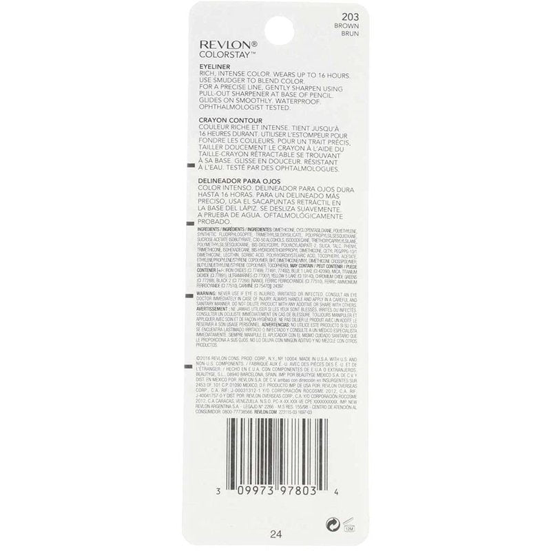 Revlon ColorStay Eyeliner Pencil - Brown Long-Lasting Formula | 0.01 oz, Pack of 5