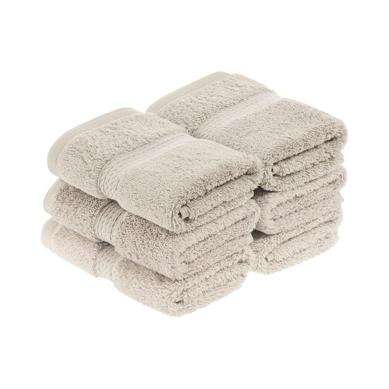 Superior Egyptian Cotton Plush & Absorbent, Face Towel Set of 6, Stone