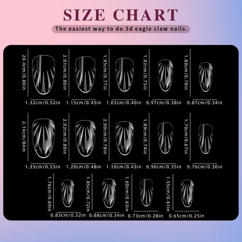 Shell Fake Nail Tips Almond Medium Soft Gel Nail Tips 14 Sizes Pre-Shaped Full Cover Clear Acrylic Press on False Nails Extension Tips for Woman DIY 140PCS