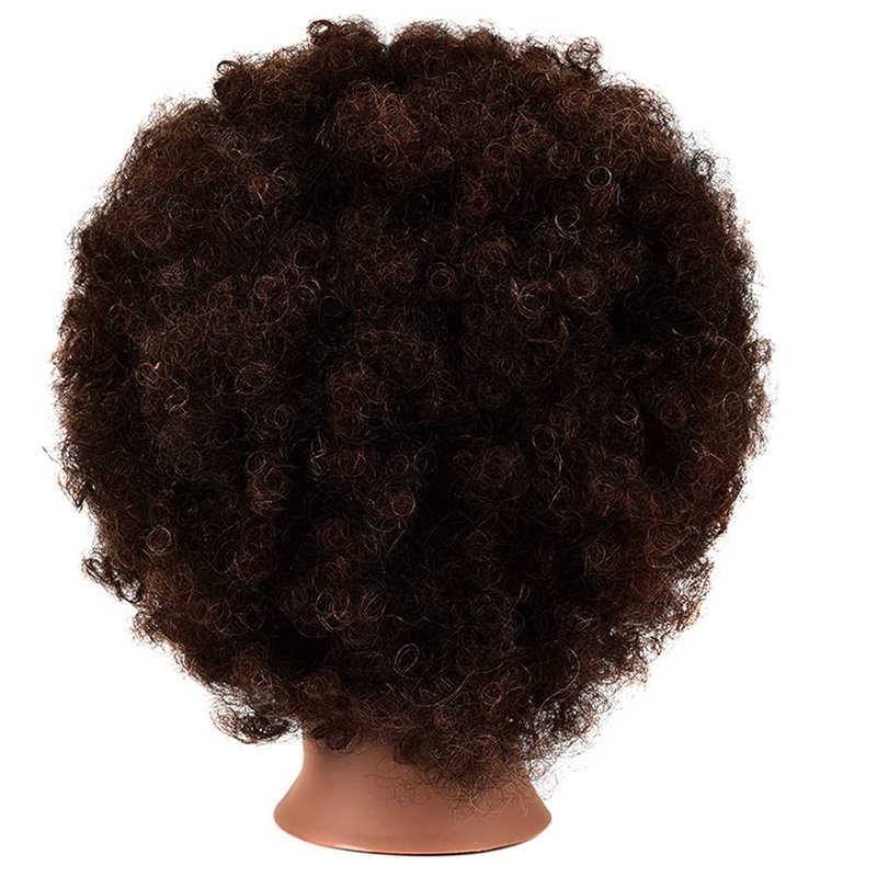 Morris Mannequin Head 100% Human Hair Training Head Kinky Curly Hair Hairdresser Manikin Head Cosmetology Doll Head for Hairdresser Practice Styling Braiding with Clamp Stand (10Inch-SY)