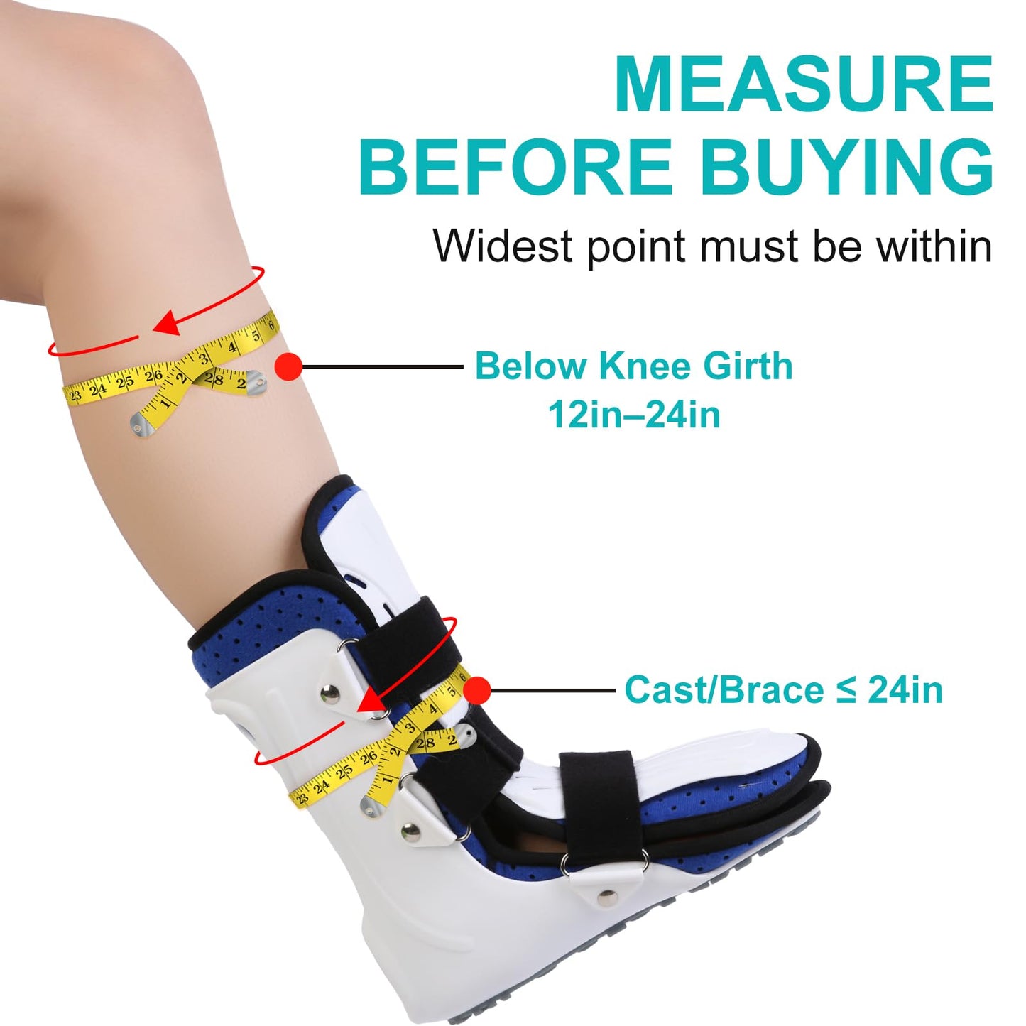 Quiheat Waterproof Leg Cast Cover for Showering, Reusable Shower Sleeve for Leg After Surgery, Watertight Non-Slip Adult Fracture Protector Bag, Watertight Adult Cast Protector for Calf/Ankle/Wound/Bandages