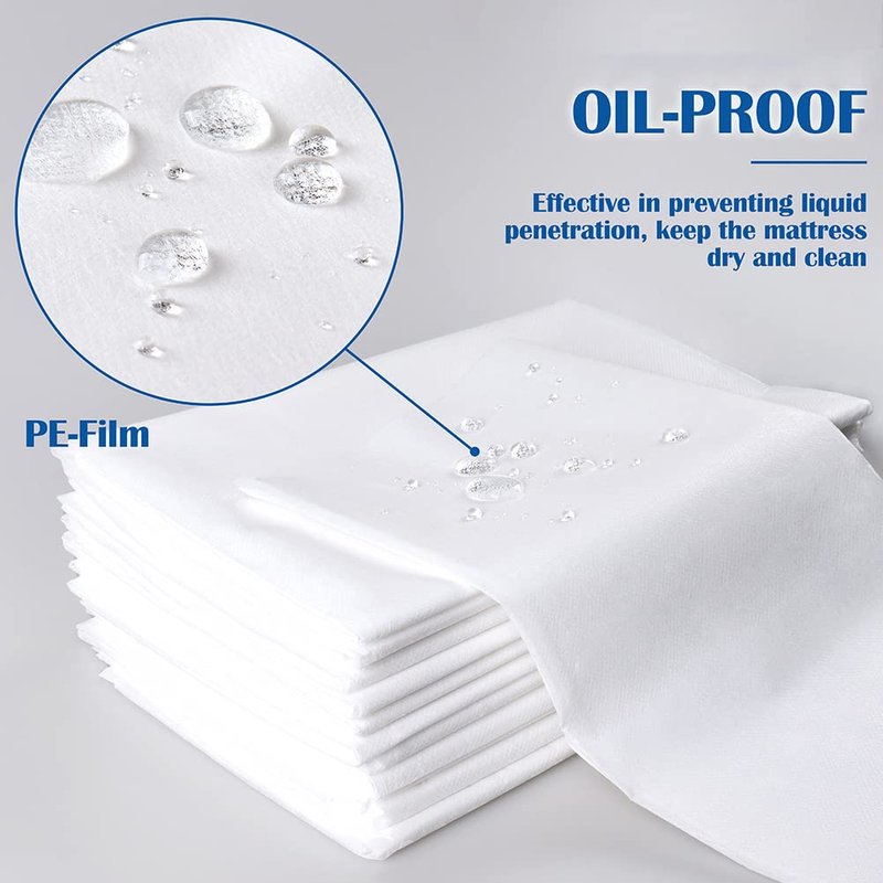 Disposable Bed Sheets for Spa & Massage Tables - Non-Woven Fabric, 31" x 78", White, 20 Pack