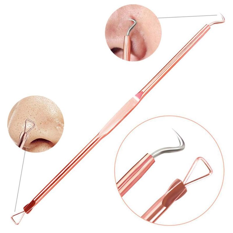 Blackhead Remover Tool - Comedone Extractor Kit for Acne Treatment | Blemish & Whitehead Removal with Case (Rose)
