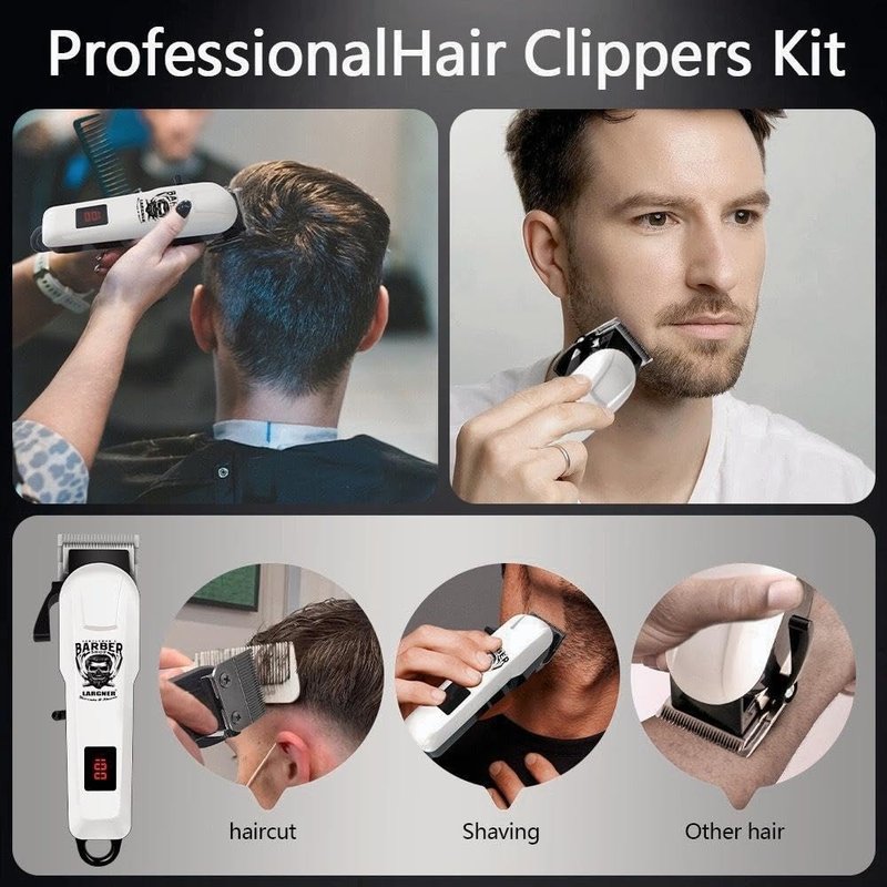 Professional Hair Clippers for Men - Cordless Beard Trimmer & T-Blade Hair Trimmer for Men, Rechargeable Clippers for Hair Cutting