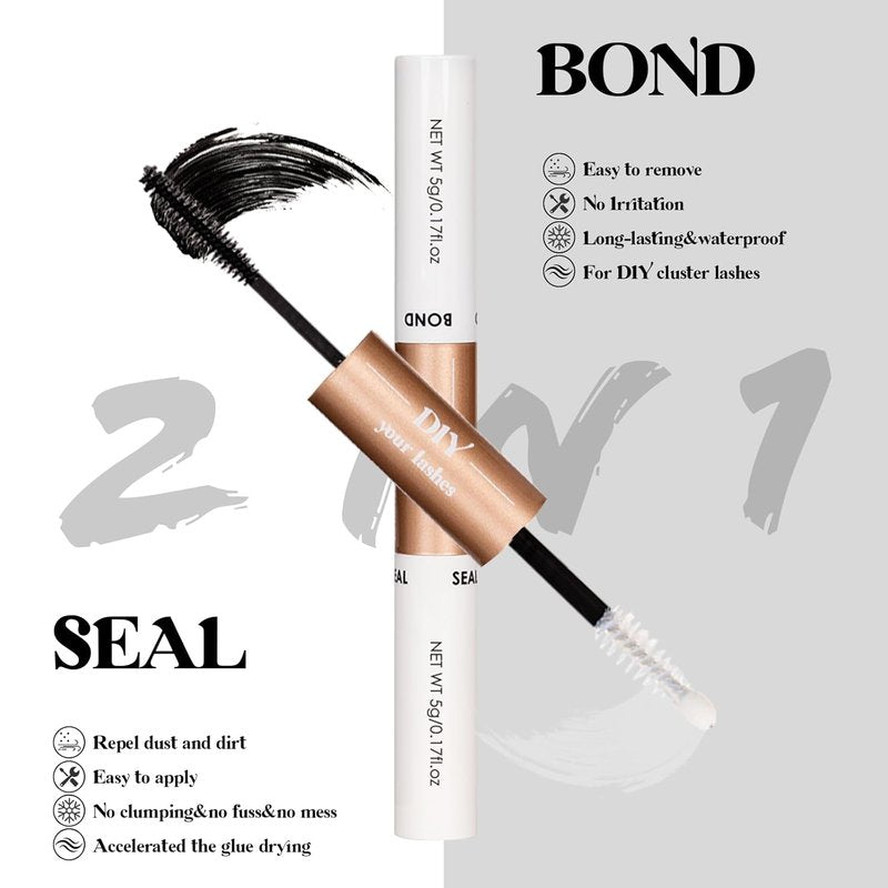 DIY Lash Extensions Kit - 320pcs Individual Lash Clusters 30D & 40D | Applicator, Bond & Seal, Glue Remover, 10-16mm