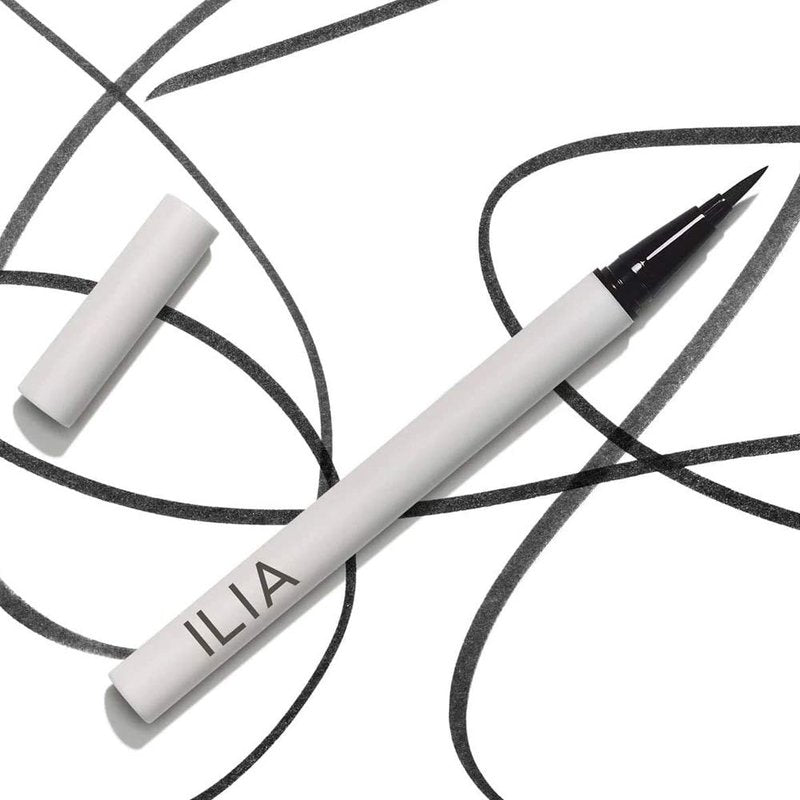 ILIA - Clean Line Liquid Liner with Precision Tip | Quick Dry, Water Resistant, Smooth Application | Carbon Black-Free, Non-Toxic, Vegan, Cruelty-Free (Classic Black, 0.01 fl oz | 0.55 ml)