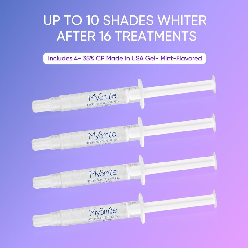 MySmile Teeth Whitening Kit - 10 Min LED Light Treatment with 35% Carbamide Peroxide | Removes Coffee, Soda, & Wine Stains
