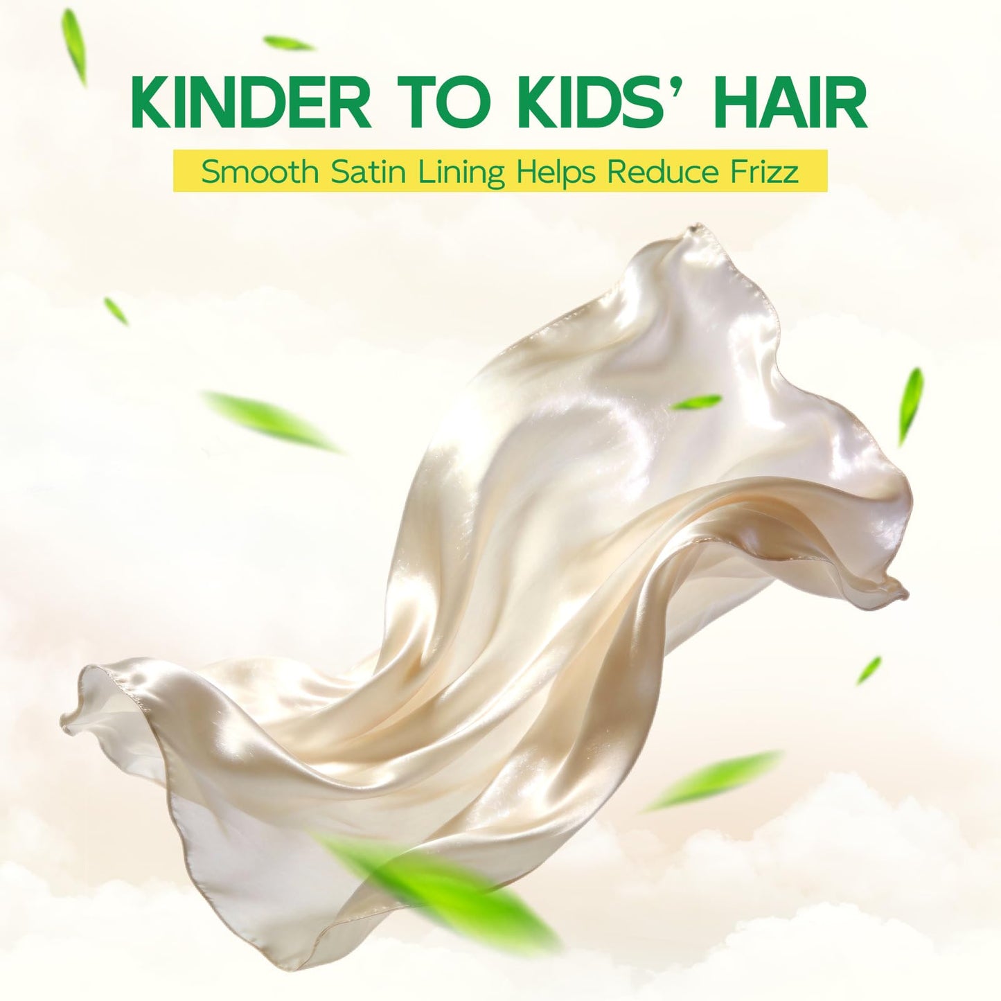 Years calm Satin Lined Shower Cap for Kids, Waterproof Kids Shower Cap with Soft Hair Protection & Wide Elastic Band, Reusable Shower Hat for Kids Ages 3–10 (Beige, One Size)