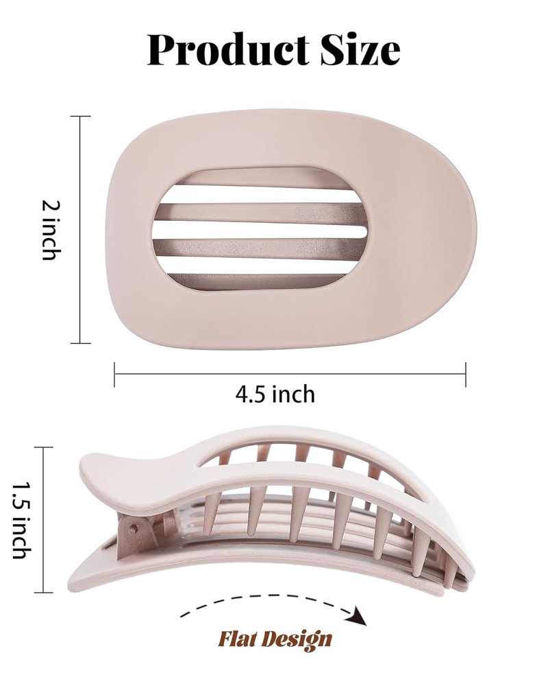 Flat Hair Clips for Women - 6 PCS French Medium Claw Clips | Strong Grip for Thick & Thin Hair