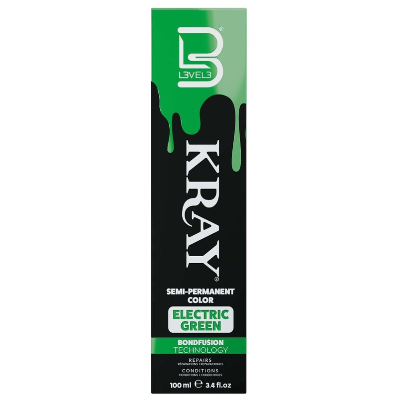 Electric Semi-Permanent Hair Color - Vibrant Long-Lasting Shine with Argan Oil - 100 ml | Electric Green