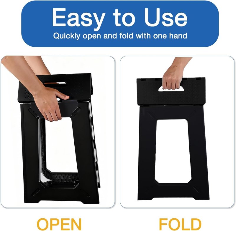 ProTraverse Foldable Small Waterproof Plastic Corner Stool for Bathroom - Foldable Non-Slip Shower Bench/Bathtub Stool for The Adults&Elderly,Holds Up to 330 lbs, 17.7 inches