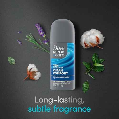 Dove Men+Care Antiperspirant Deodorant Dry Spray Clean Comfort 24 count For Men 72-hour Sweat and Odor Protection with Triple Defense Technology 1 oz