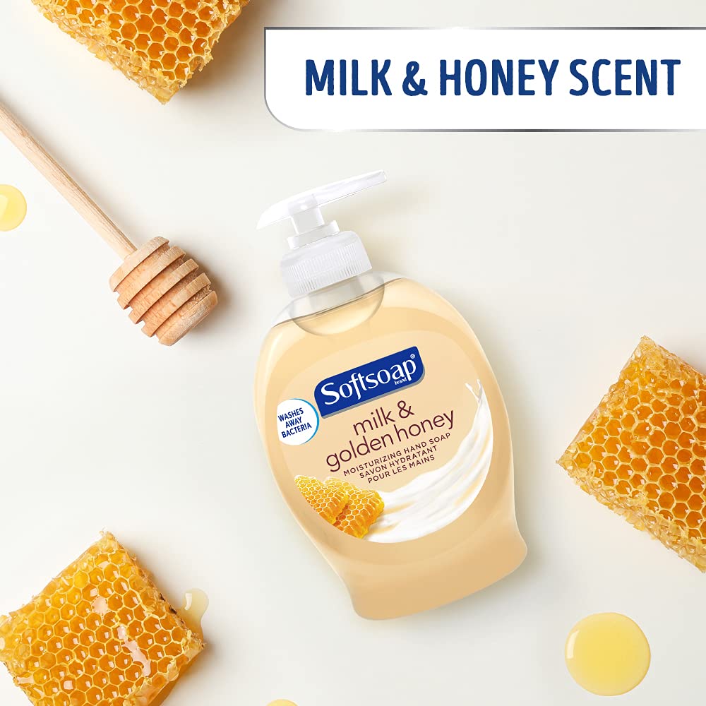 Softsoap Moisturizing Liquid Hand Soap, Milk and Honey, 7.5 Fluid Ounce, Pack of 6 (Package may vary)