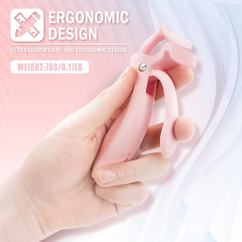 Pinkiou Heated Eyelash Curler - Fast Heating, USB-C Rechargeable, Color-Changing Silicone Pad | 2 Temperature Settings