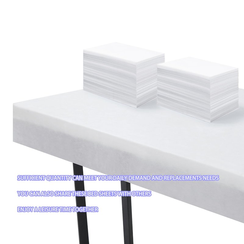 MVSUTA 100 Pieces White Disposable Bed Sheets Non-woven Fabric SPA Table Sheet Bed Cover for Massage Beauty Tattoos,31'' x 71''