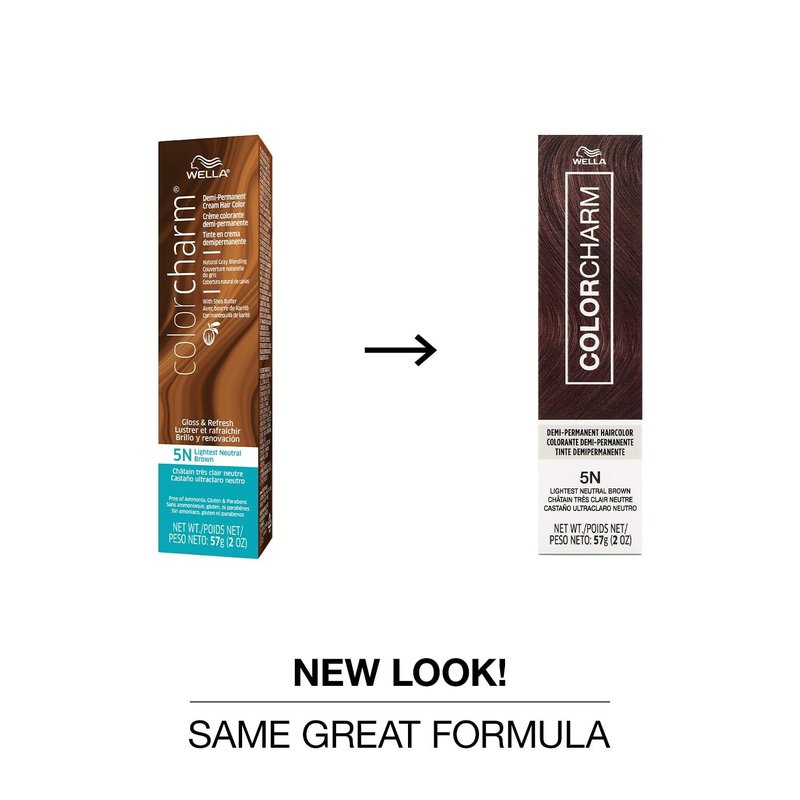 COLORCHARM Demi Permanent Hair Color | 5N Lightest Neutral Brown | Gloss, Refresh & Tone | 2 Fl Oz