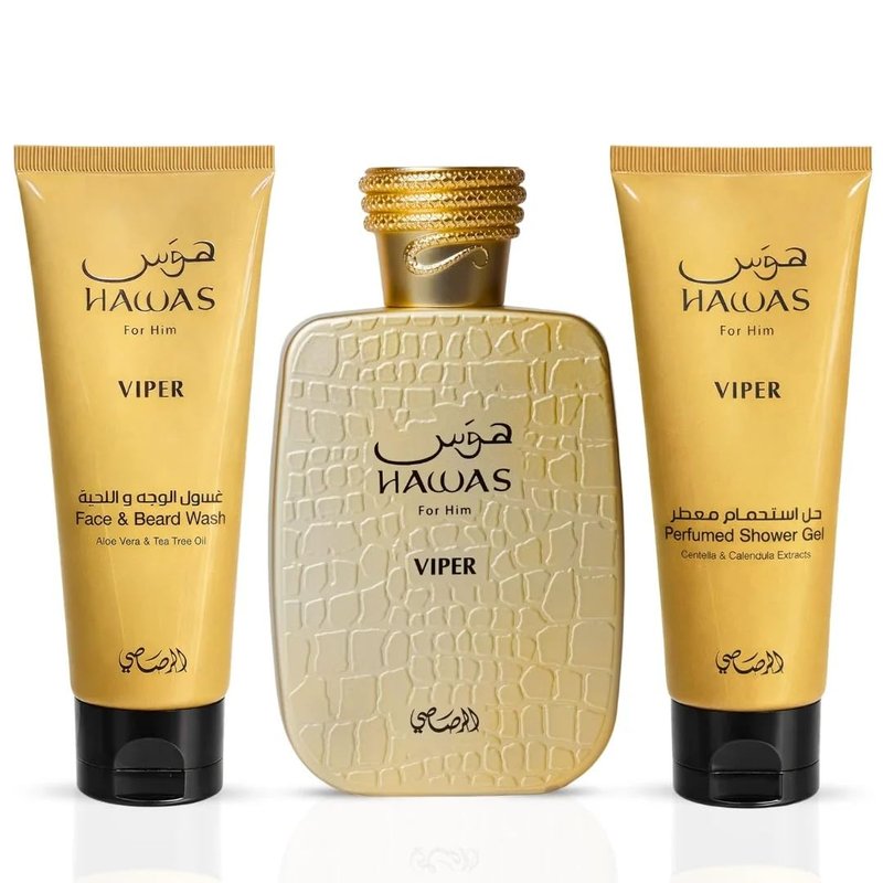 Hawas Viper Perfume Gift Set - 3-Piece Eau de Parfum & Grooming Essentials | 100ml (3.4 Oz)