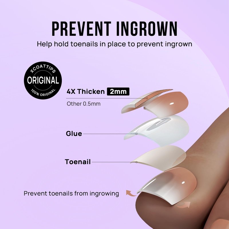 BTArtbox Toe Nails Press On Short, Brown Ombre Press On Toenails Square for Women, Squoval Press on Toe Nails with Glue, Fake Toenails in 16 Sizes- 32 Toenails Kit, Baby Boomer Brown