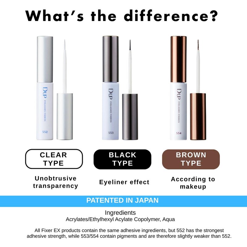D-UP False Eyelash Glue, Quick-Setting Lash Glue for Eyelash Extensions, Easy-to-Use Eyelashes Strips for Beginners, Strong Hold Lash Extension, Seamless Finish, Made in Japan, 502, Clear