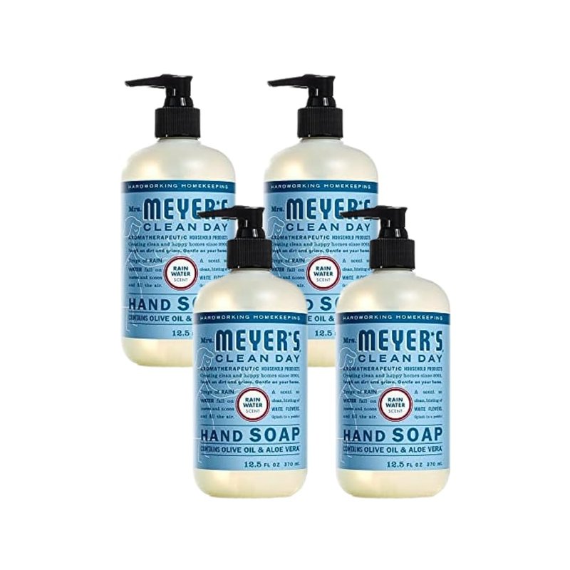 Mrs. Meyer's Liquid Hand Soap - Rainwater Scent | 12.5 Fl Oz (Pack of 4)