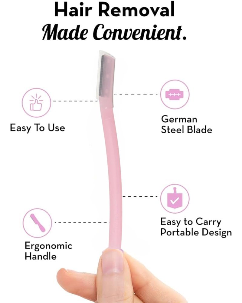 GENDA Razors for Women, Dermaplane Razor, Eyebrow Razors, Peach Fuzz Remover, Dermaplaning Tool for Face Skin Care (Pack of 3)