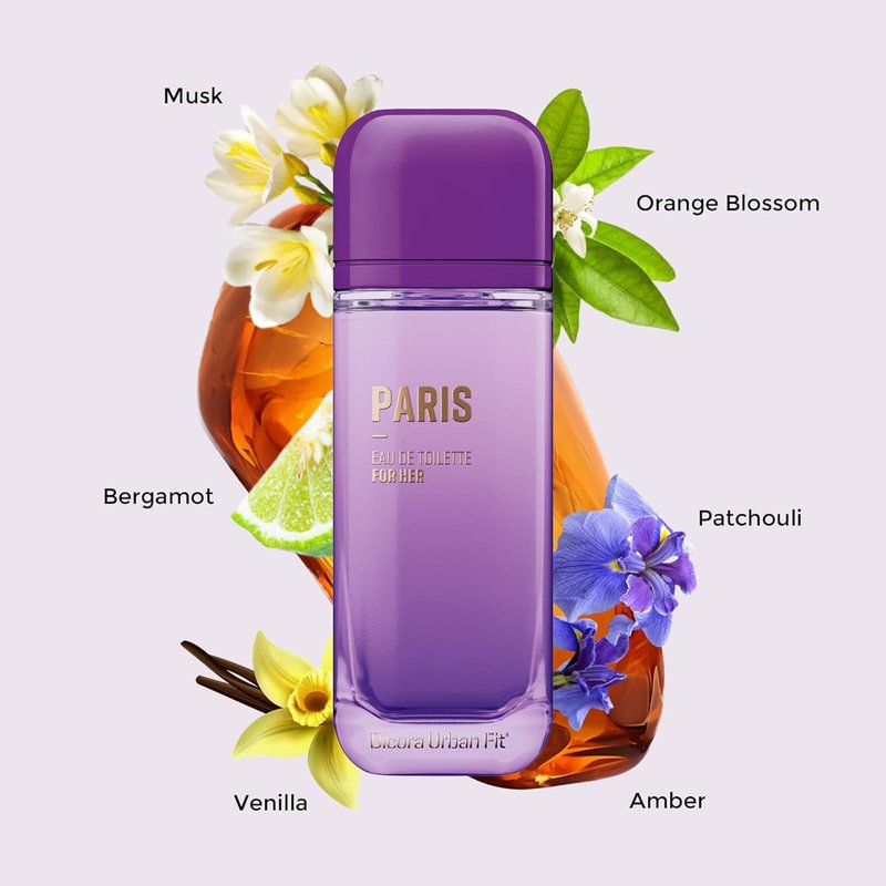 Dicora Urban Fit Paris Perfume for Women - Notes of Orange Blossom, Bergamot, Amber, Musk, Patchouli, and Vanilla - 5.07 oz EDT Spray