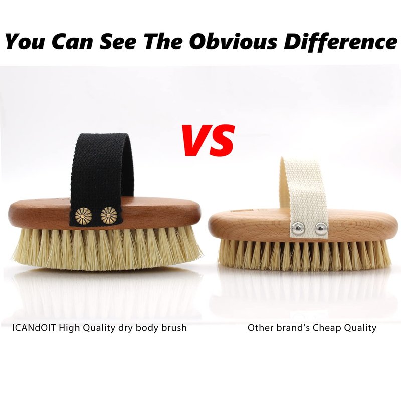 ICANdOIT Dry Brushing Body Brush-Gentle Bristles Dry Skin Brush,Exfoliating Massage Brush for Cellulite and Lymphatic,Improve Circulation,Stop Ingrown Hairs,Reduce Acne,Soften Skin