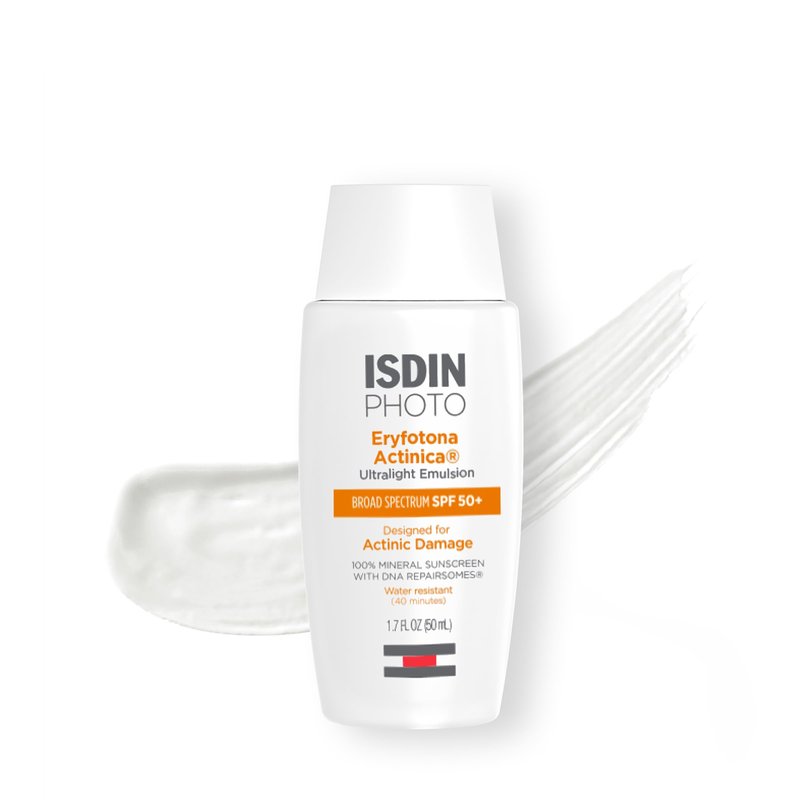 ISDIN Eryfotona Actinica SPF 50+ (1.7 Fl Oz) | Mineral Sunscreen for Face with Zinc Oxide | 100% Mineral UV Filters | No White Cast, Suitable for Sensitive Skin, Dermatologist Recommended