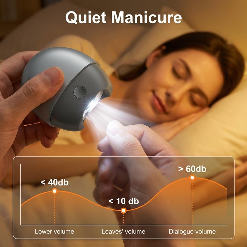 Electric Nail Clipper for Seniors | 3-in-1 Automatic Trimmer with LED Light & Storage - Rechargeable Gray