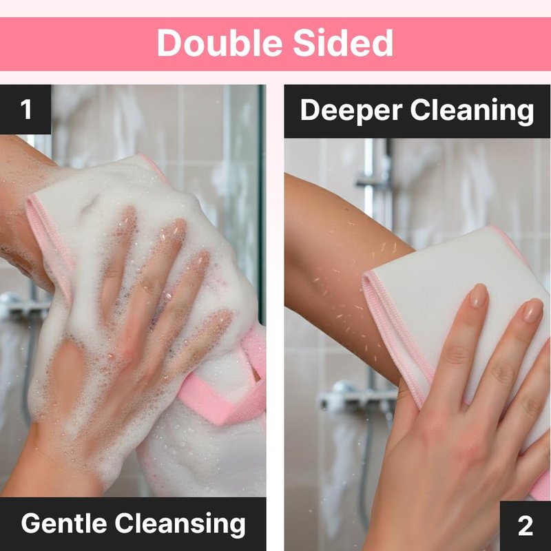 Nature Creature Silk Exfoliating Back Scrubber For Shower – 29.5” Double Handle Body Scrubber – Premium Spa Quality Bath Exfoliator for Men & Women, Easy to Use & Quick-Dry